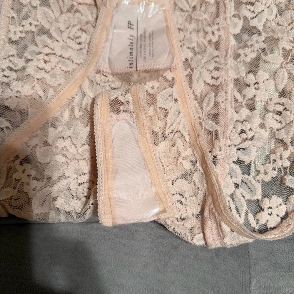 Free People Blush Lace Bodysuit Chemise NWOT